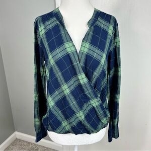 Splendid‎ Plaid Wrap Blouse Size S